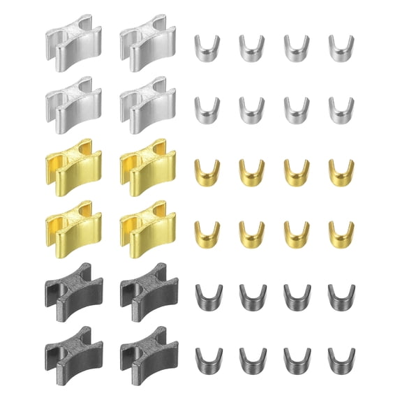 Uxcell 30 Sets Zipper Slider Retainers, #8 Top Stoppers & Bottom Stops for Zippers Replacing (3Colors)
