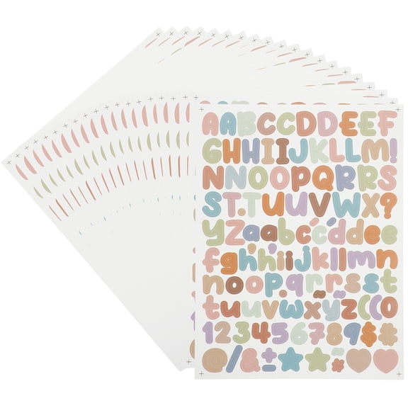 Uxcell 30 Sheets Letter Stickers, Small Vinyl Letter Number Stickers for Mailbox Decor, Morandi