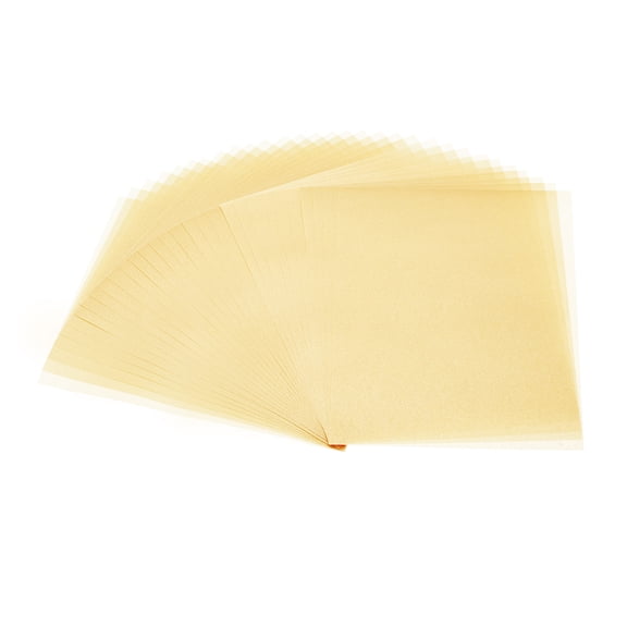 Uxcell 30 Sheets Vellum Paper 8.5 x 11 inch, Printable Translucent Paper for Invitations, 100GSM, Beige Gold
