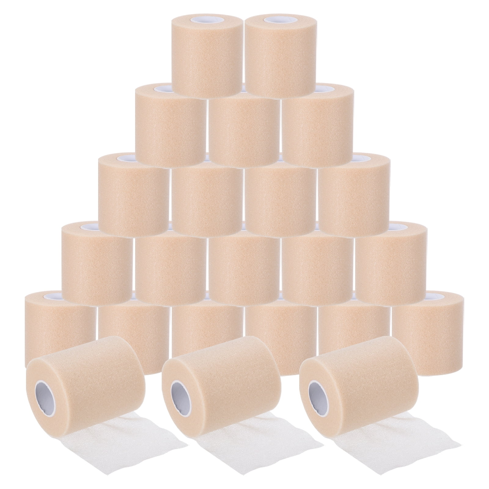 Uxcell 30 Yard Foam Sports Pre-Wrap Breathable Athletic Pre-wrap Tape for Hair Ankles Wrist, Beige 24 Pack