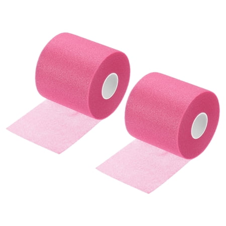Uxcell 30 Yard PE Tennis Badminton Racket Grip Cushion Wrap Tape Backing Film, Fuchsia 2 Pack