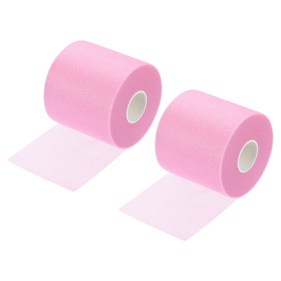 Uxcell 30 Yard PU Tennis Badminton Racket Grip Cushion Wrap Tape Backing Film, Pink 2 Pack