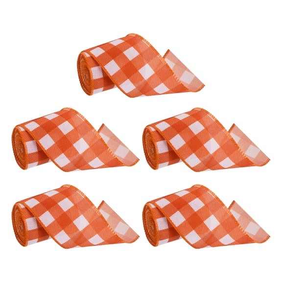 Uxcell 30 Yards x 2.5" Buffalo Plaid Ribbon, Red and White Gingham Ribbon for Thanksgiving Bow Wreath Craft Wedding