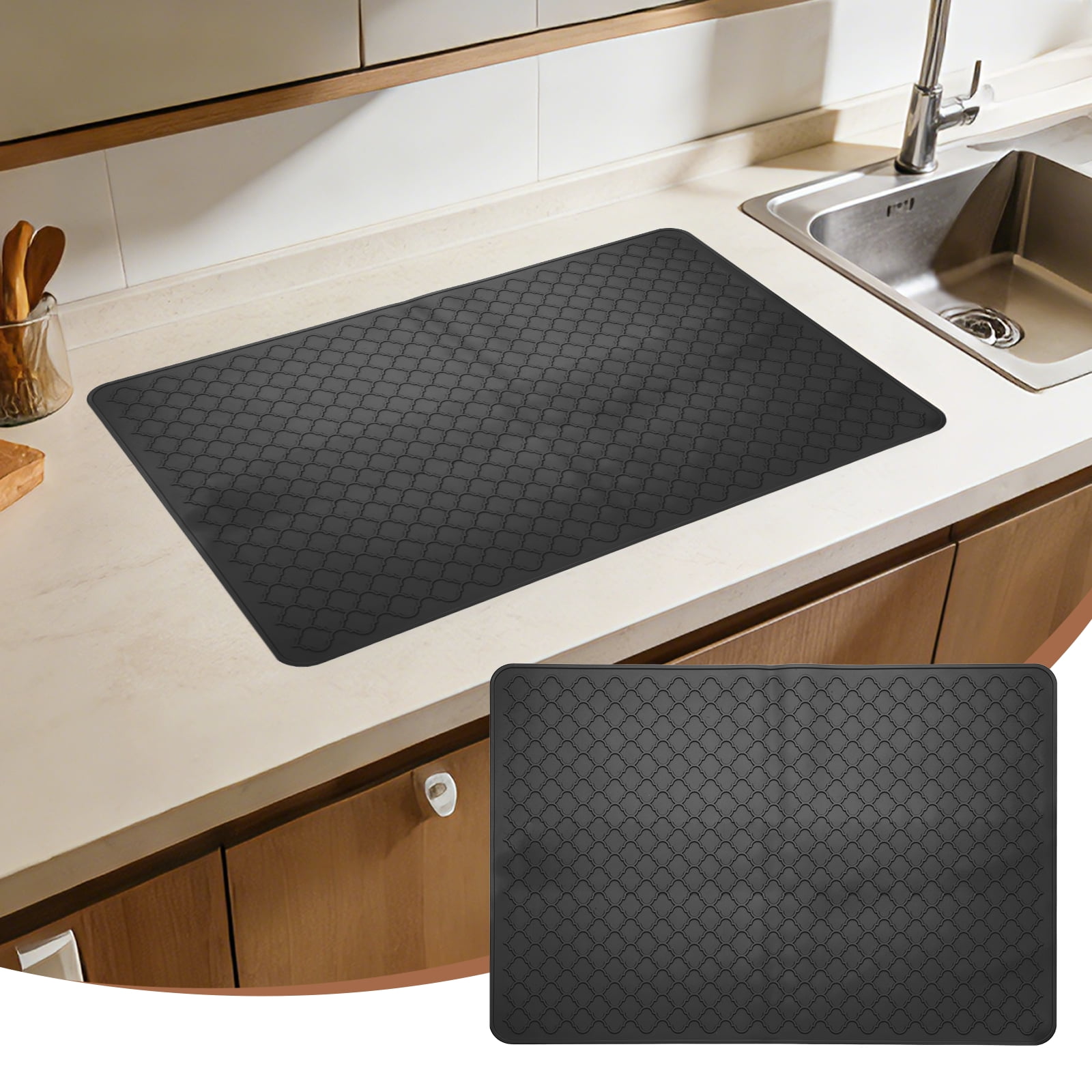 Uxcell 30 x 21 Inch Stove Top Cover for Electric Stove, 1Pcs Silicone Mat for Glass Top Cover Non-Slip Glass Cooktop Protector for Kitchen Oven Dish Drying Mat, Black