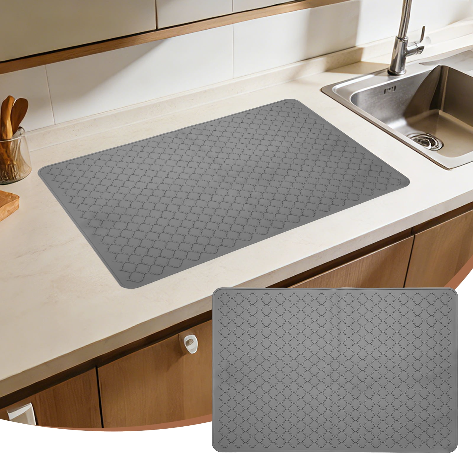 Uxcell 30 x 21 Inch Stove Top Cover for Electric Stove, 1Pcs Silicone Mat for Glass Top Cover Non-Slip Glass Cooktop Protector for Kitchen Oven Dish Drying Mat, Gray