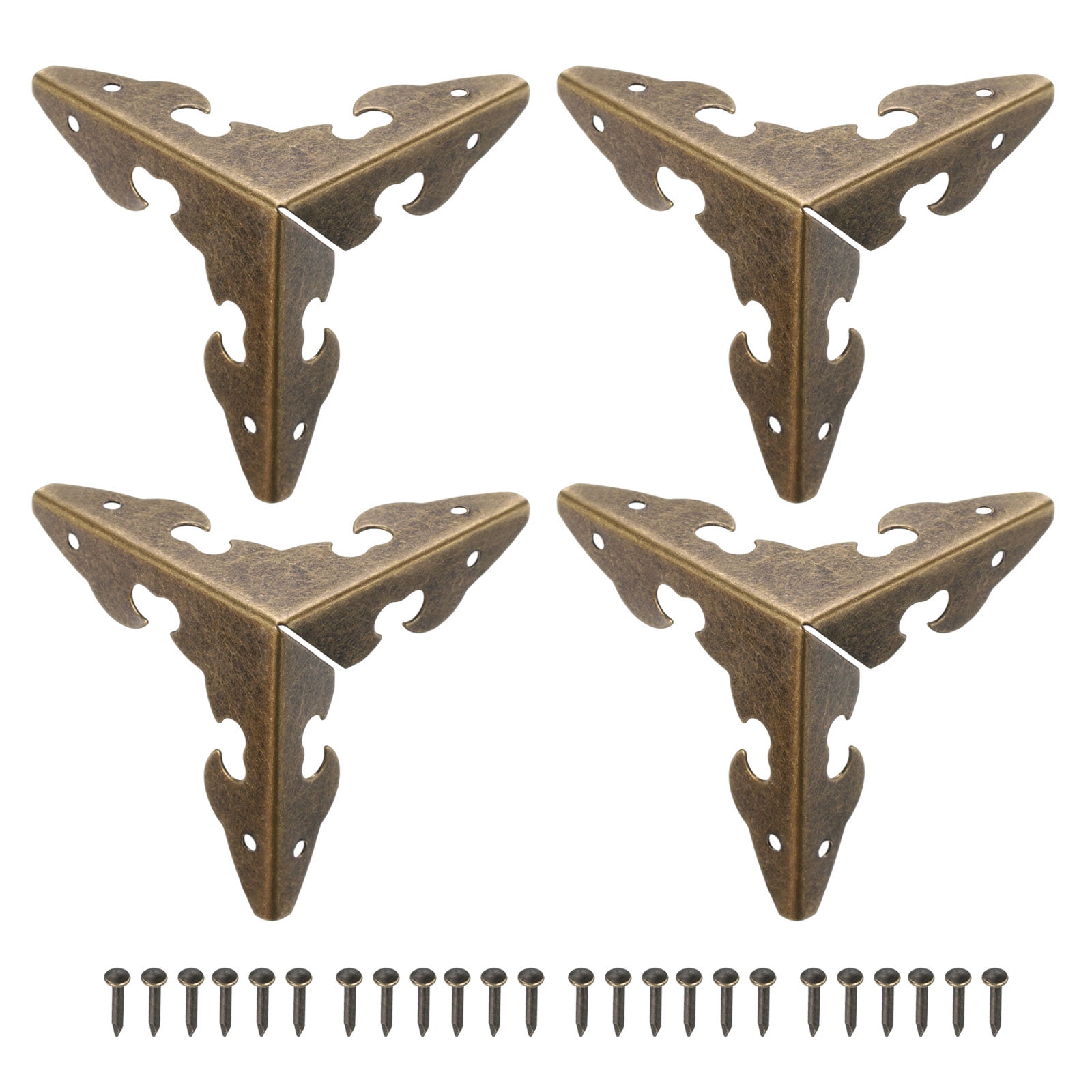 Uxcell 30 x 30 x 30mm Metal Box Corner Protectors Edge Guard Bronze ...
