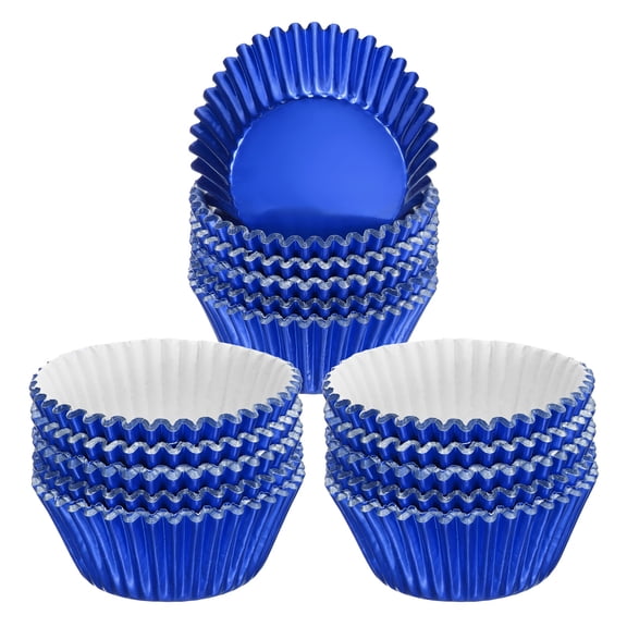 Uxcell 300 Count Blue Foil Muffins Cupcake Liners Standard Size Baking Cups