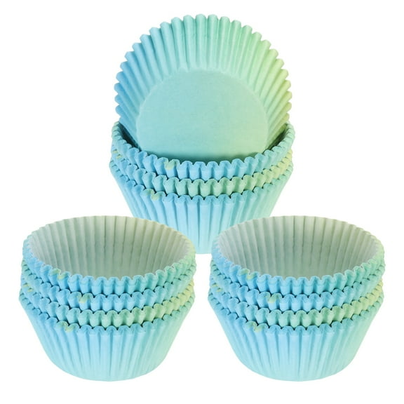 Uxcell 300 Count Cupcake Liners Cupcake Cups Standard Size Muffins Liners Papers Baking Cups Wrappers Greaseproof Blue Yellow Gradient
