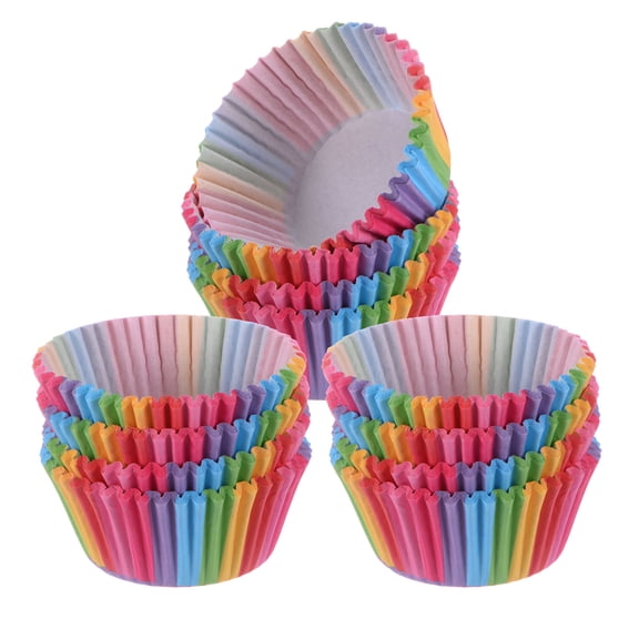 Uxcell 300 Count Cupcake Liners Rainbow Cupcake Cups Standard Size Muffins Liners Papers Baking Cups