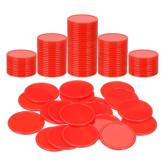 Uxcell 300 Pack 1.5 Inch Plastic Poker Chips, Mini Bingo Chips Learning Counters Counting Counters Disks Markers Opaque Game Tokens for Game Play Math Counting, Red