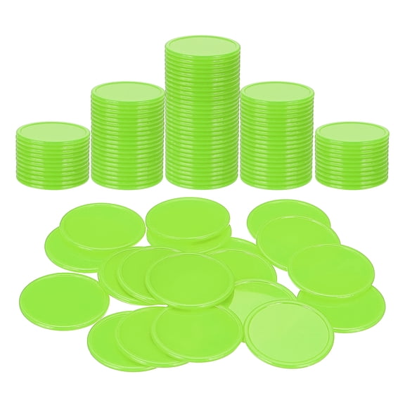 Uxcell 300 Pack 1.5 Inch Plastic Poker Chips, Mini Bingo Chips Learning Counters Counting Counters Disks Markers Opaque Game Tokens for Game Play Math Counting, Fruit Green