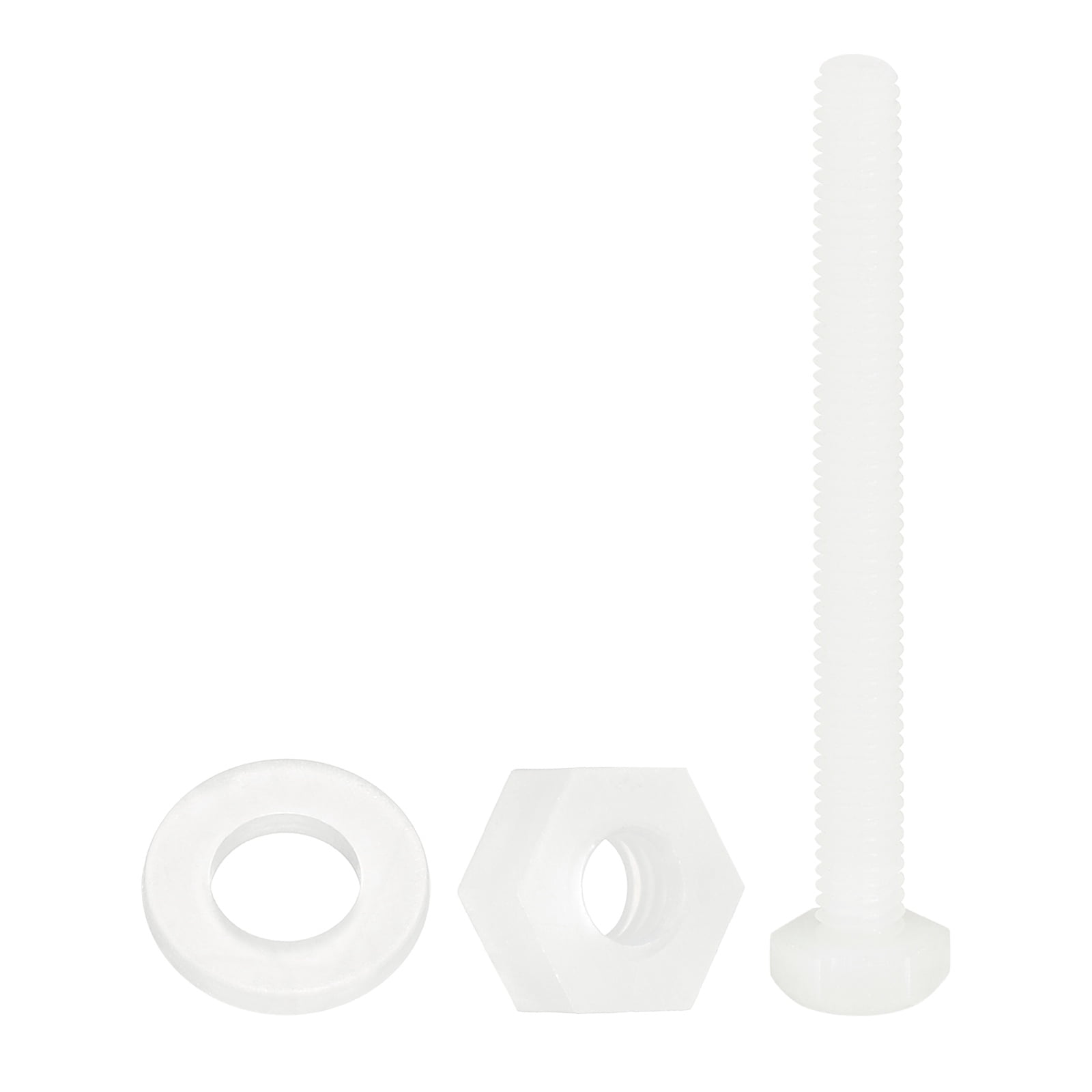 300 Pièces (100 Jeux) Vis M3 X 8mm En Nylon Hexagonales Avec écrous Et Rondelles - Blanc - Neuf
