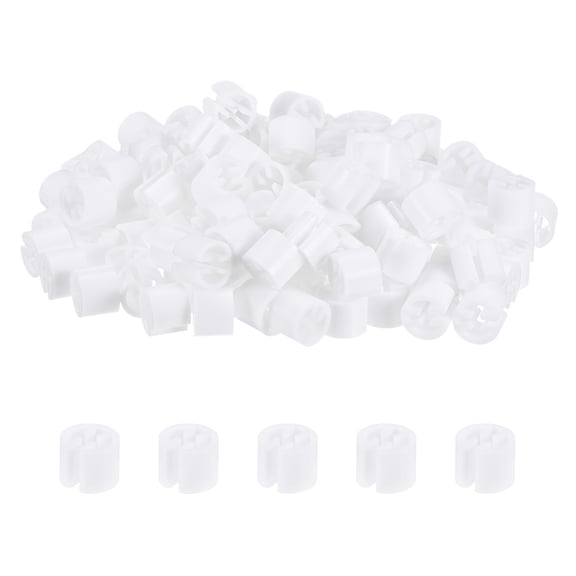 Uxcell 300-Pack Clothes Hanger Markers Blank, Plastic Garment Clips Fit 3.5mm Rod for Clothing Hangers [White]