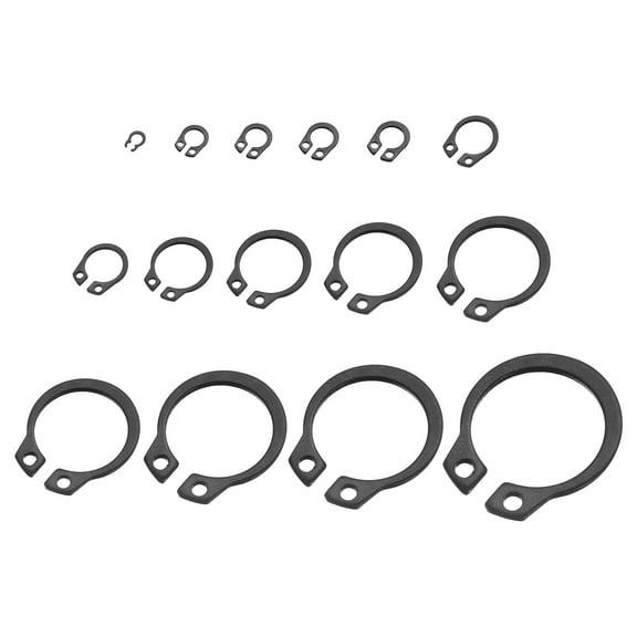 Uxcell 300 Pack External Retaining Rings, 15 Sizes 65Mn Carbon Steel Circlip Snap Ring