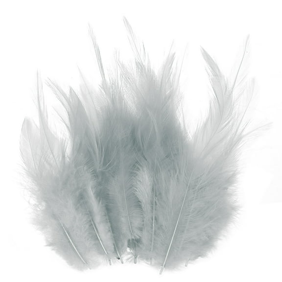Uxcell 300-Pack Feathers for Crafting, Grey 3.15-5.90 Inch Natural Fluffy Feathers Plume for Wedding Decorations Feathers