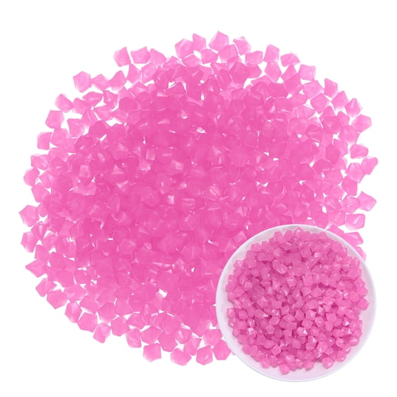 Uxcell 300-Pack Glow in the Dark Rocks, 0.51" Resin Outdoor Garden Decorations Luminous Rhombus Stones [Purple]