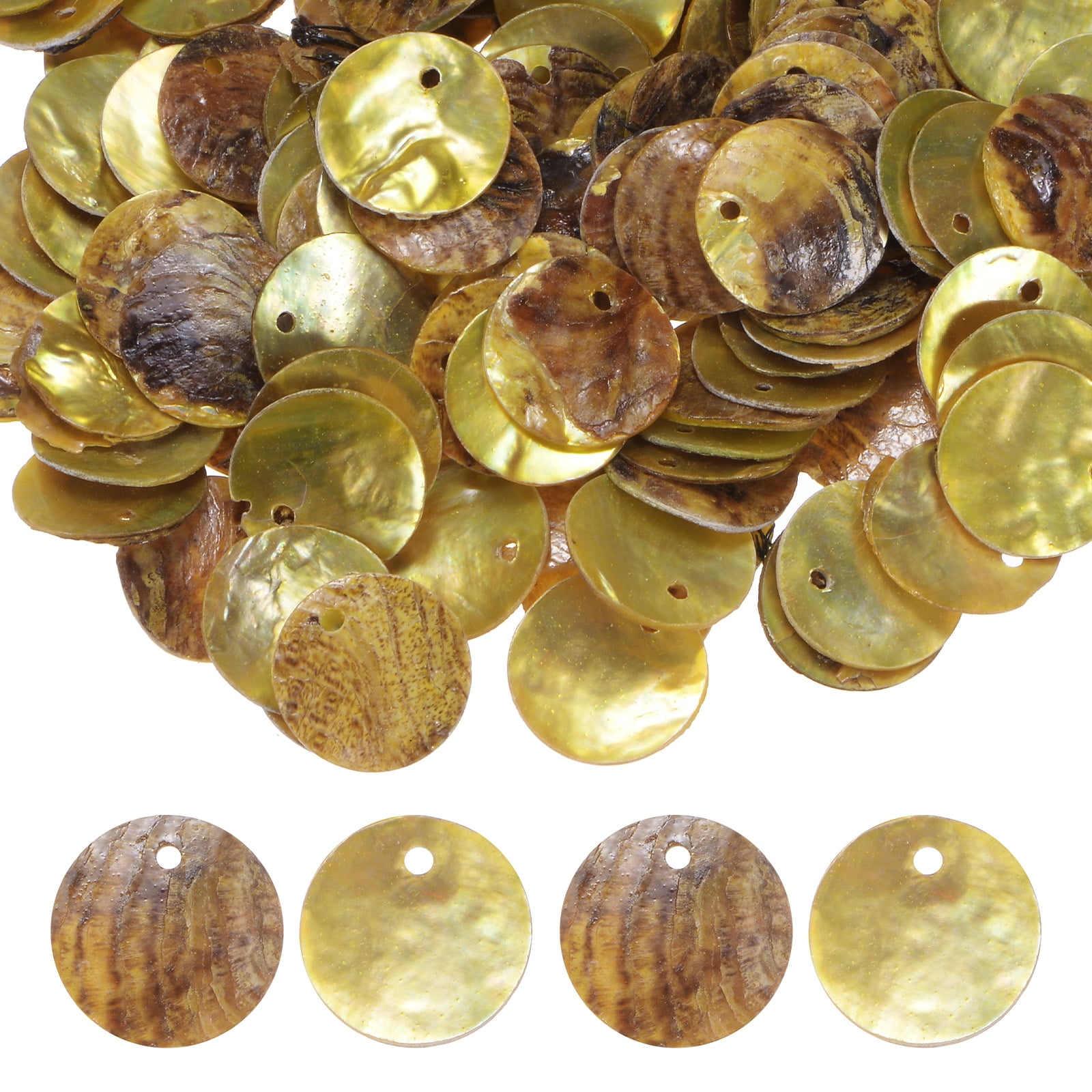 Uxcell 300-Pack Natural Flat Round Seashells, 15mm Flat Round Coin ...