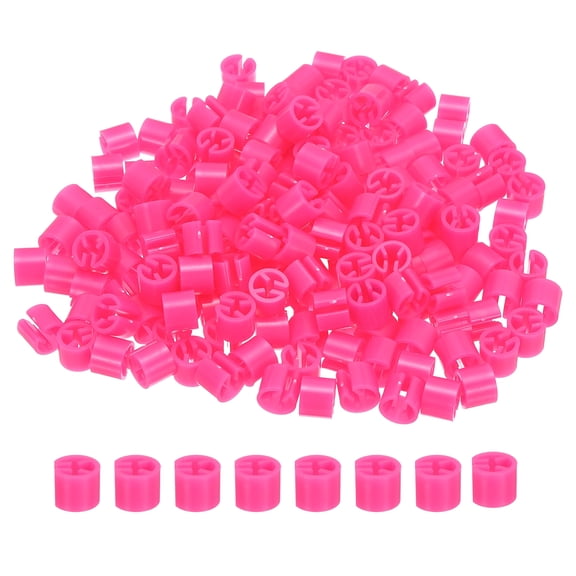 Uxcell 300 Pcs Clothes Hanger Marker Blank Plastic Tags Fit 3mm Rod, Rose Red