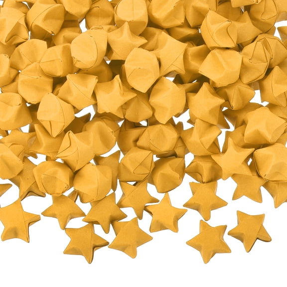 Uxcell 300 Pcs Paper Stars Pre-made Origami Lucky  Wishing Star for Best Wish Christmas Party Wedding Valentine's Day Girl Friends Gift(Golden Yellow)