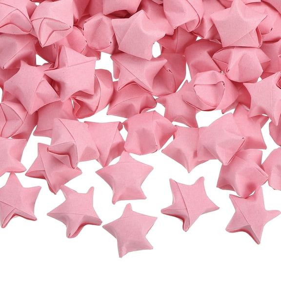 Uxcell 300 Pcs Paper Stars Pre-made Origami Lucky Wishing Star for Best Wish Christmas Party Wedding Valentine's Day Girl Friends Gift(Pink)