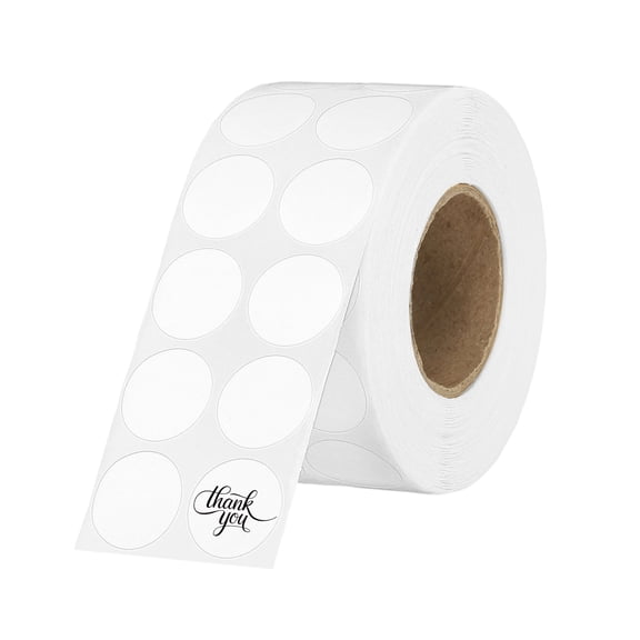 Uxcell 3000 Pcs Round Thermal Labels, 0.8 Inch Circle Colored Stickers Self Adhesive Circle Tags for Thermal Print Office Home Decor Diary To-do List Travel Notebook, White