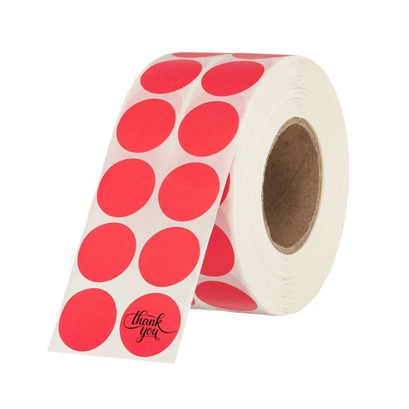 Uxcell 3000Pcs Round Thermal Labels 0.8" Circle Colored Stickers Self Adhesive Tags for Office Diary Notebook Red