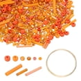 thumbnail image 1 of Uxcell 3000pcs Glass Seed Beads, 1.5-4.5mm Small Embroidery Bugle Beads Assorted Tube Bead Loose Kit for Jewelry Making DIY Craft Beading Bracelets Necklace Earring (Orange), 1 of 7