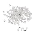 thumbnail image 1 of Uxcell 300 Pack 0.6mm U Shape Wire Guard Thread Protector Loops Silver, 1 of 5