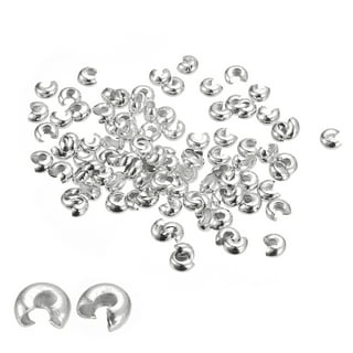 Uxcell 500Pack 4mm Round Crimp Beads Jewelry Making Crimp End Spacer Bead, Champagne, Size: 4 mm, Beige