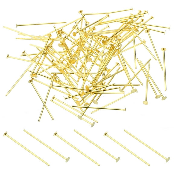 Uxcell 300Pcs 0.98x0.1" Copper Chandelier Connector Pins Chandelier Crystal Clips, Gold