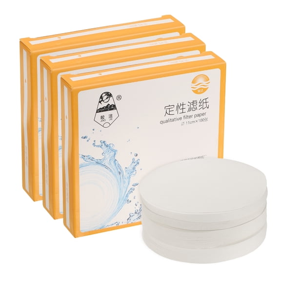 Uxcell 300Pcs 11cm Qualitative Filter Paper Circles, Slow/Medium/Fast Speed Round Laboratory Filter Paper Chemical Industrial Oil Testing Funnel Filter Paper, Each Flow Speed of 100 Pcs