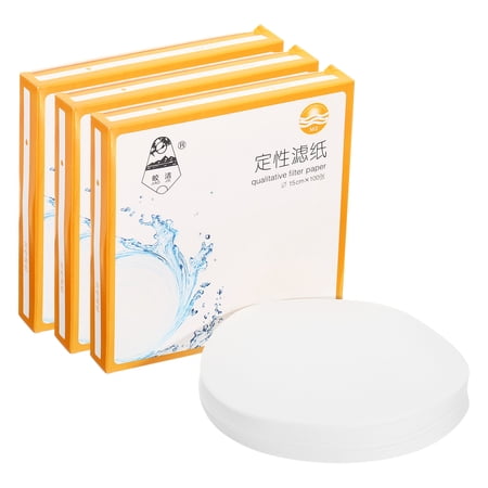 Uxcell 300Pcs 15cm Qualitative Filter Paper Circles, Medium Speed Round Laboratory Filter Paper