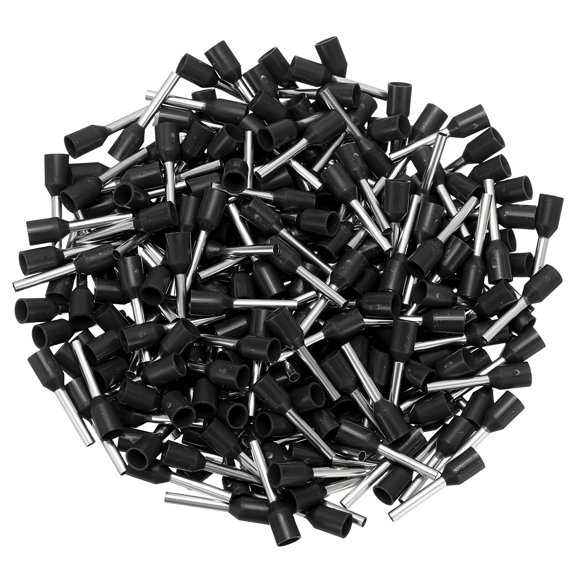 Uxcell 300Pcs 18AWG Wire Ferrules Copper Tin Plated, Black Insulated VE1010 Nylon Insulated Crimping Cord End Terminal Connector for Industrial Control Electrical Automation Power Systems