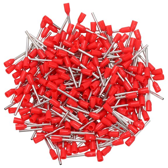 Uxcell 300Pcs 26AWG Wire Ferrules Copper Tin Plated, Red Insulated VE0310 Nylon Insulated Crimping Cord End Terminal Connector for Industrial Control Electrical Automation Power Systems