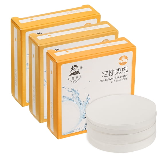 Uxcell 300Pcs 7cm Qualitative Filter Paper Circles, Slow/Medium/Fast Speed Round Laboratory Filter Paper Chemical Industrial Oil Testing Funnel Filter Paper, Each Flow Speed of 100 Pcs