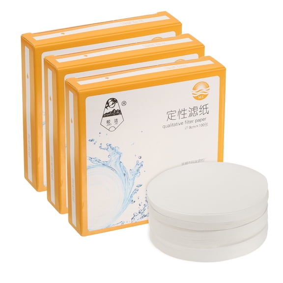 Uxcell 300Pcs 9cm Qualitative Filter Paper Circles, Slow/Medium/Fast Speed Round Laboratory Filter Paper Chemical Industrial Oil Testing Funnel Filter Paper, Each Flow Speed of 100 Pcs