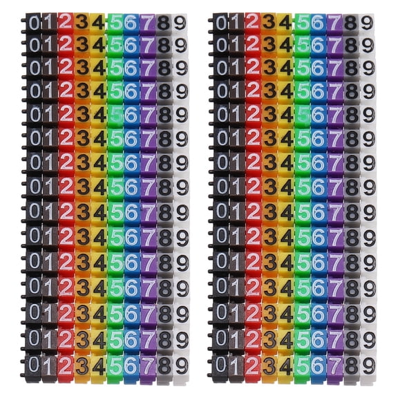 Uxcell 300Pcs Clip on Wire Markers (Colorful, 0.02"-0.04")(0-9 Coded) Plastic Wire Numbering Marker, Suit for - Coded Cable Identification/Electrical Wiring
