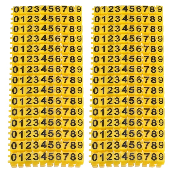 Uxcell 300Pcs Wire Number Cable Marker Yellow 0-9 Coded 0.08"-0.13", Plastic Cable Identification Tags Line Marker, Suit for - Coded Cable Identification/Electrical Wiring