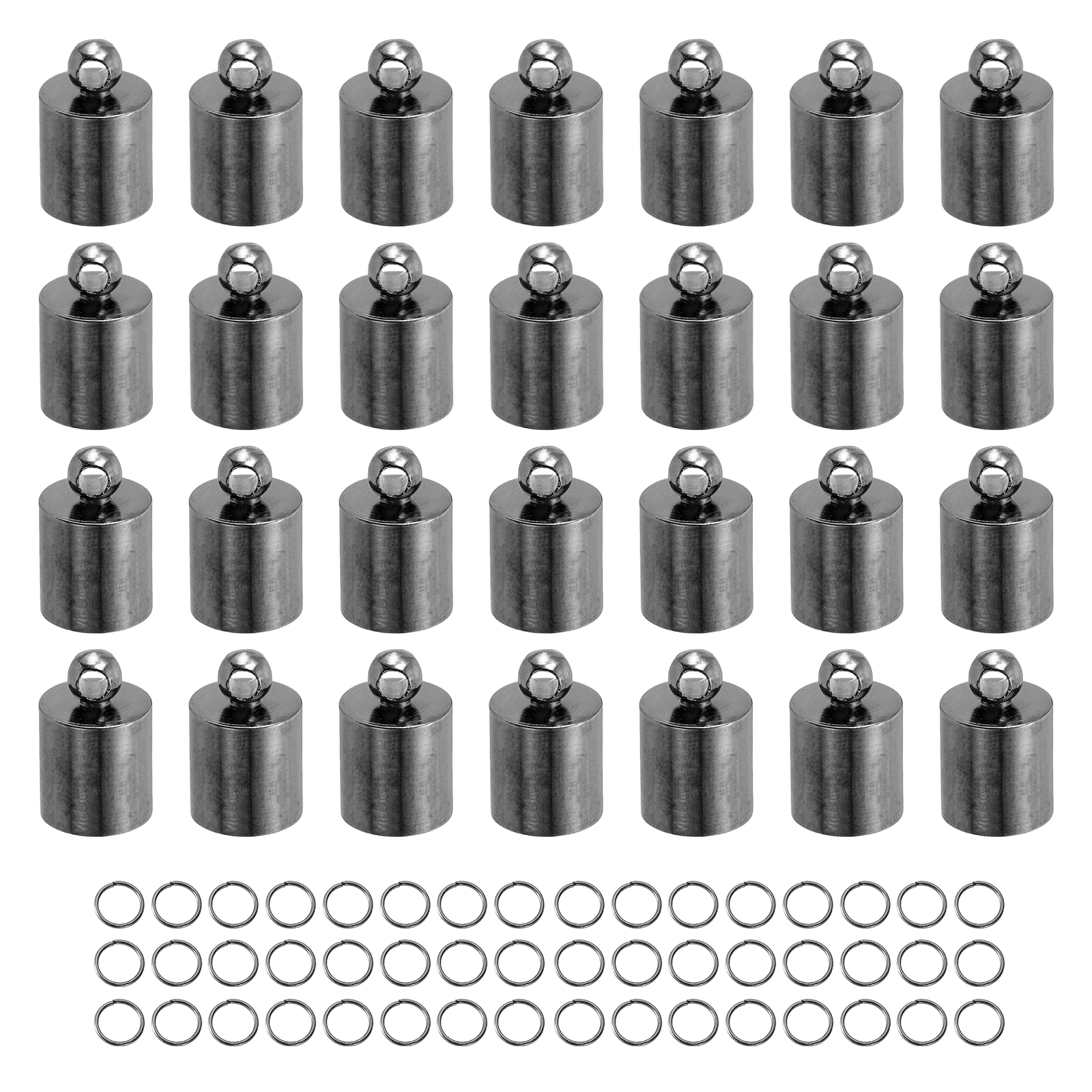 Uxcell 300Pcs Leather Cord End Caps, 6.5mm ID Tassel Barrel End Caps ...