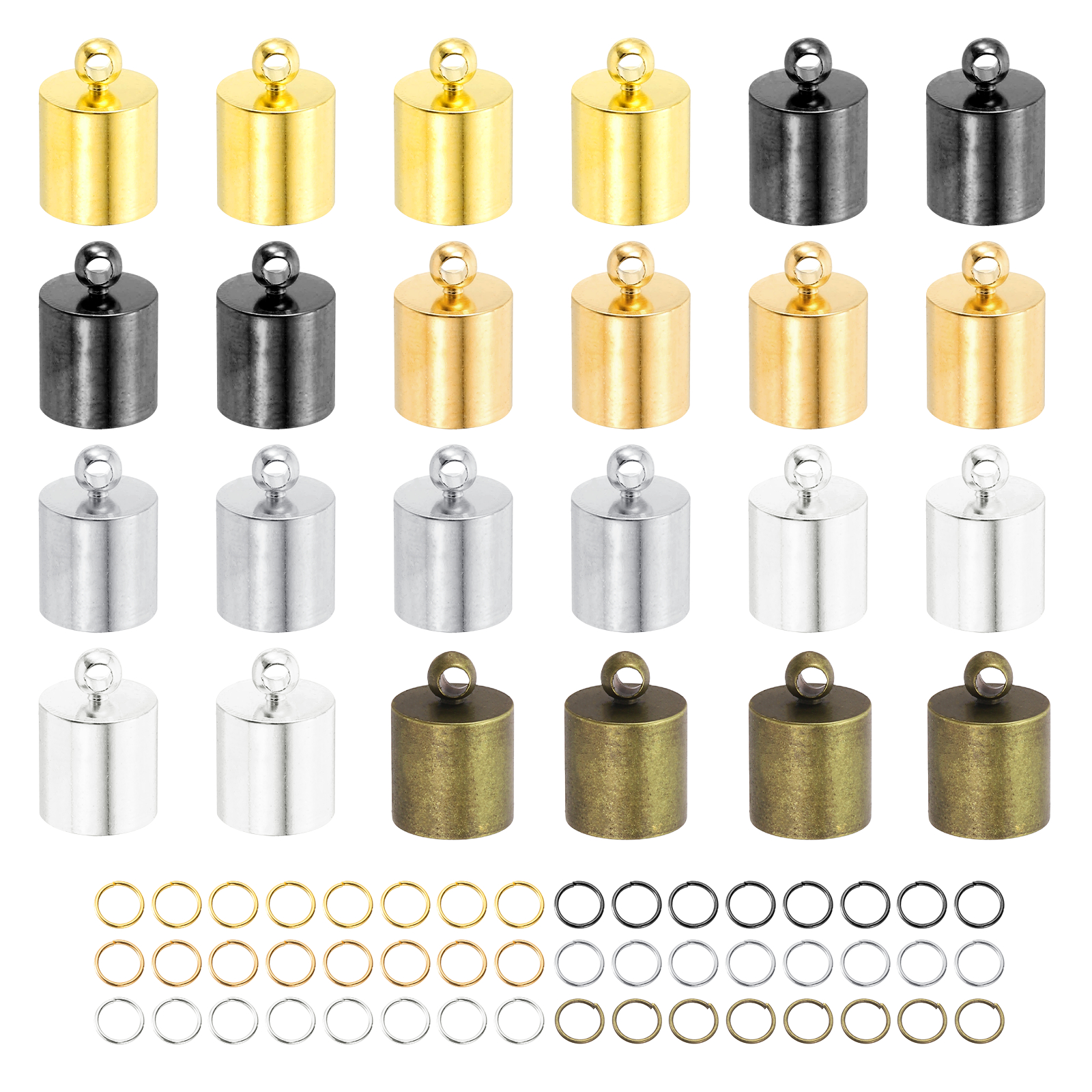 Uxcell 300Pcs Leather Cord End Caps, 8.5mm ID Tassel Barrel End Caps ...
