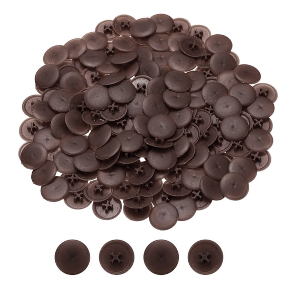 Uxcell 300Pcs Plastic Screw Caps for Phillips Screws Head, 17mm Screw Cap Covers, Deep Coffee