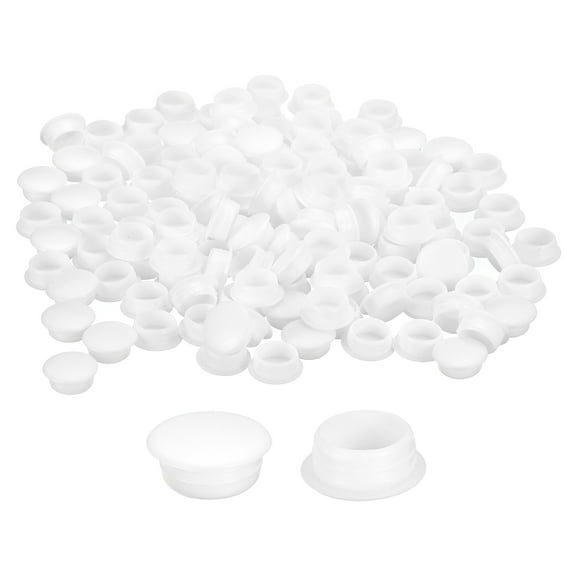 Uxcell 300Pcs Screw Hole Plugs, 12mm(1/2") Dia Button Plugs Snap in Locking Hole Covers Flush Type Caps, White