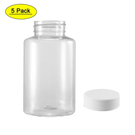 Uxcell 300ml/10.1oz Plastic Wide Mouth Lab Reagent Bottle 5 Count.