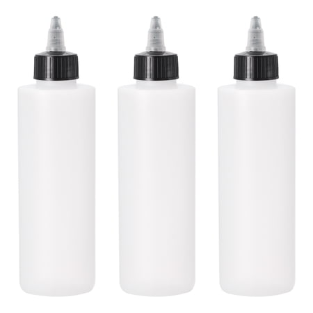 Uxcell 300ml Empty Squeeze Bottles Dispensing Bottle with Twist Top Cap, 5 Count