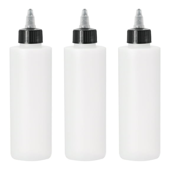 Uxcell 300ml Empty Squeeze Bottles Dispensing Bottle with Twist Top Cap, 5 Count
