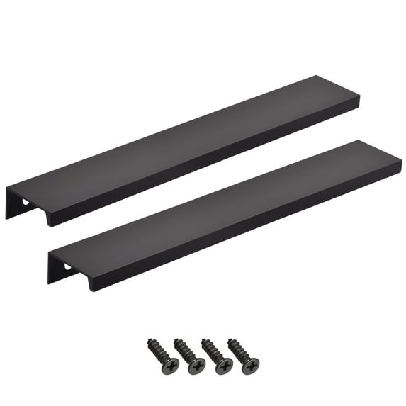 Uxcell 300mm/11.8 inch Aluminum Alloy Furniture Pull Handle Black 2 Pack