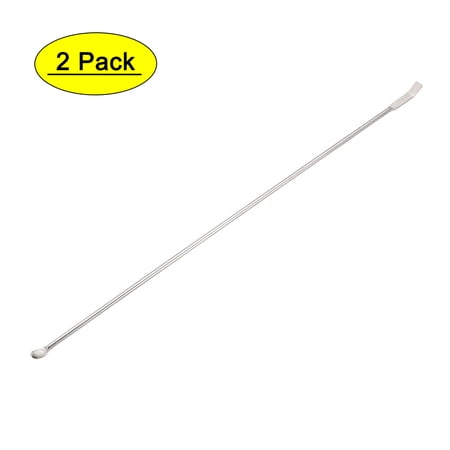 Uxcell 300mm 2 in 1 Double Head Stainless Steel Micro Lab Sampling Spoon 2 Pack