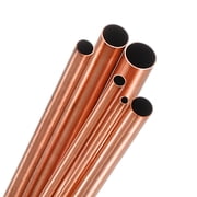 Uxcell 300mm Copper Round Tube, 2mm 3mm 4mm 5mm 6mm 7mm OD 0.2mm Wall Thick Seamless Straight Copper Pipe Tubing [Set of 6 Sizes]