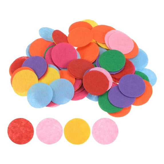 Uxcell 300pack Round Felt Circles, 30mm 1-1/4" Craft Felt Pads Non-Woven Fabric Pad for DIY Sewing Mixed Color