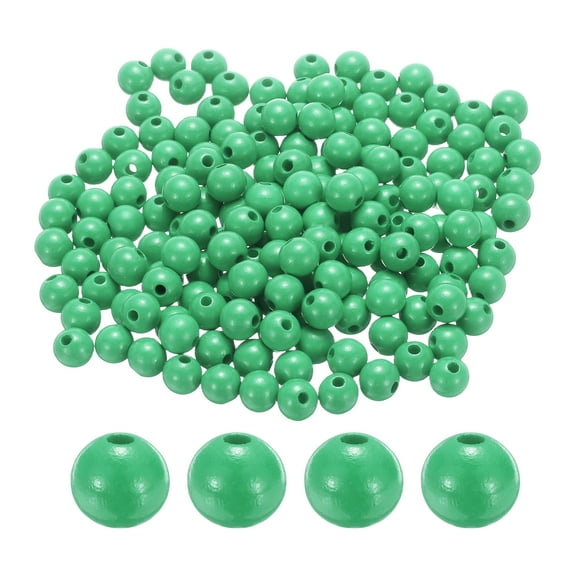 Uxcell 300pcs 12mm Medium Green Wood Beads 3.3mm Large Hole Round Wooden Loose Spacer Beads for Jewelry Making Necklace Bracelets DIY Crafts Macrame Handmade Decorations